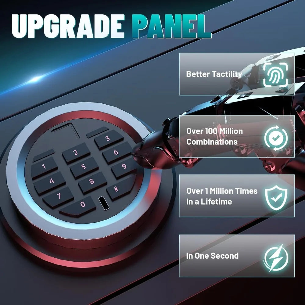 Under Bed Gun Safe for Rifles and Pistols With Digital Panel Lock Alarm