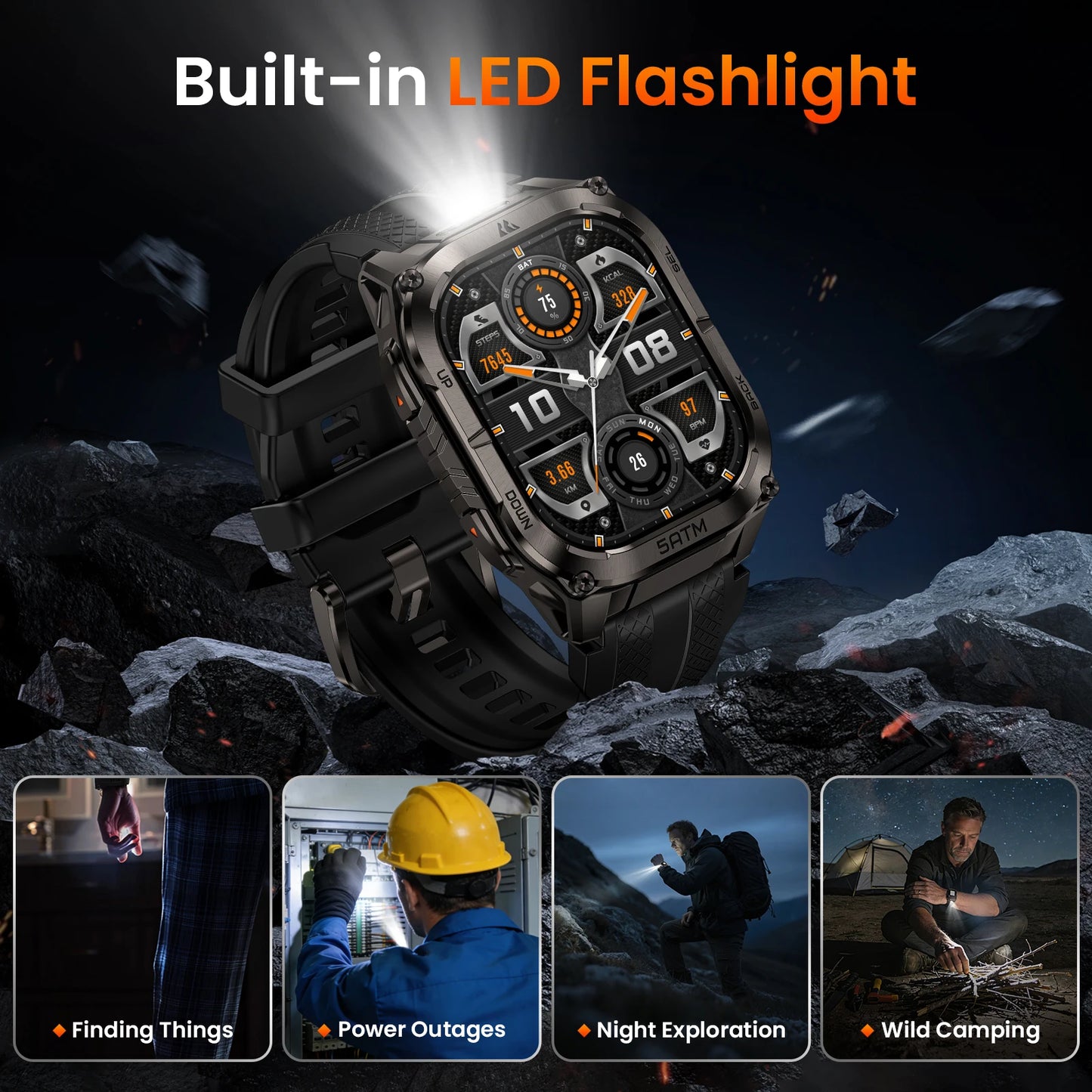 KOSPET Tank M4C Rugged Smartwatch For Men Military Grade GPS