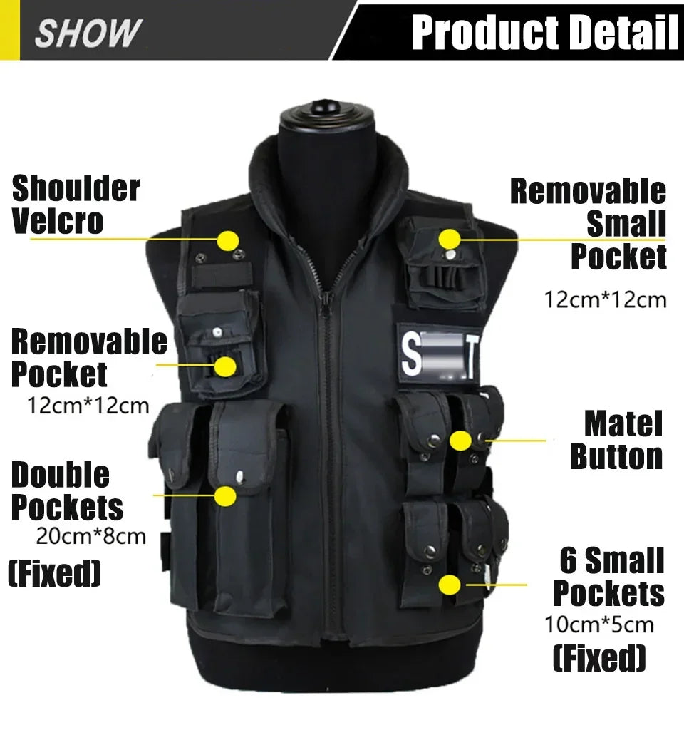 SWAT Multi Pockets Tactical Vest for Outdoor Training and Paintball