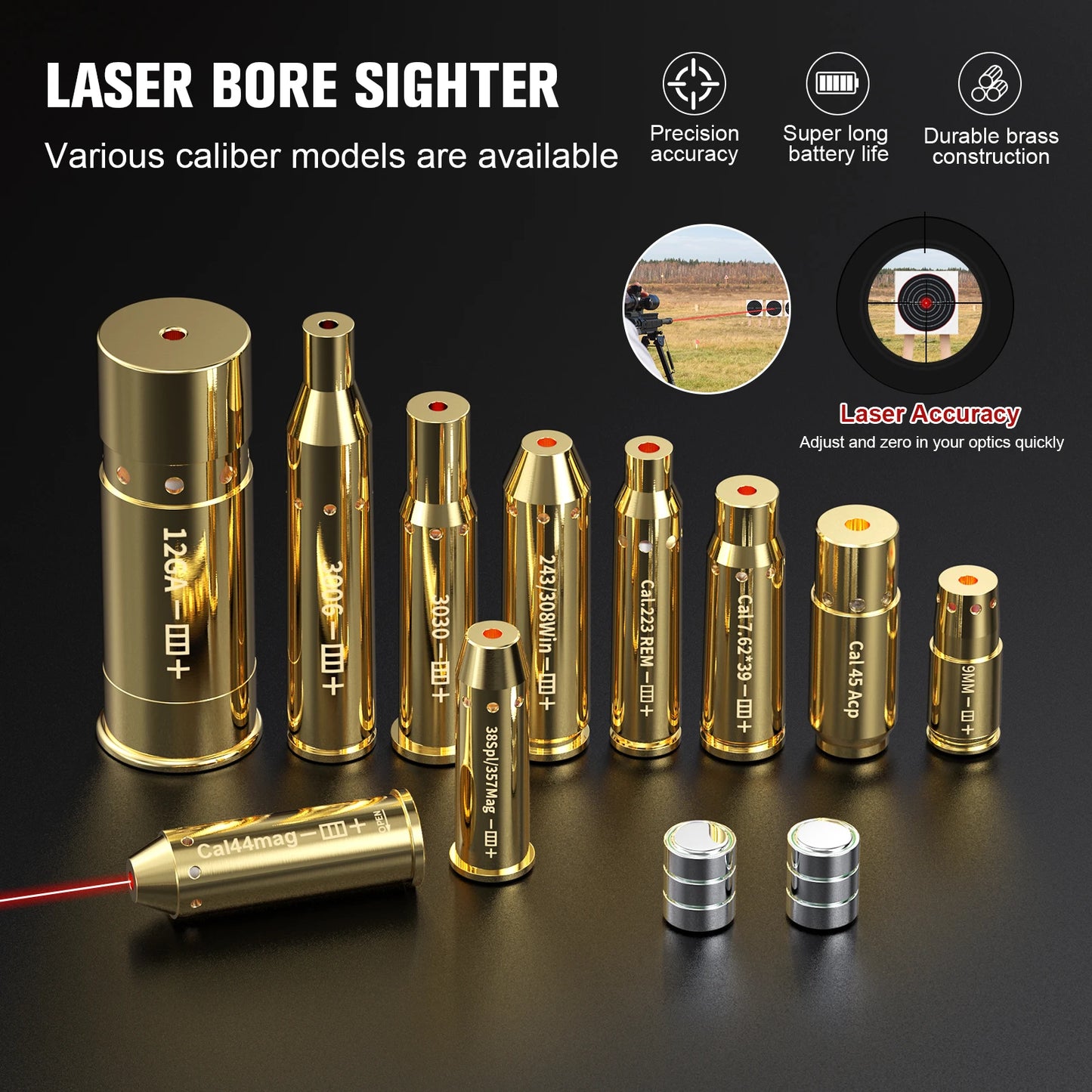 Cal.223 Rem Magnetic Laser Calibration Tool For Shooting Practice