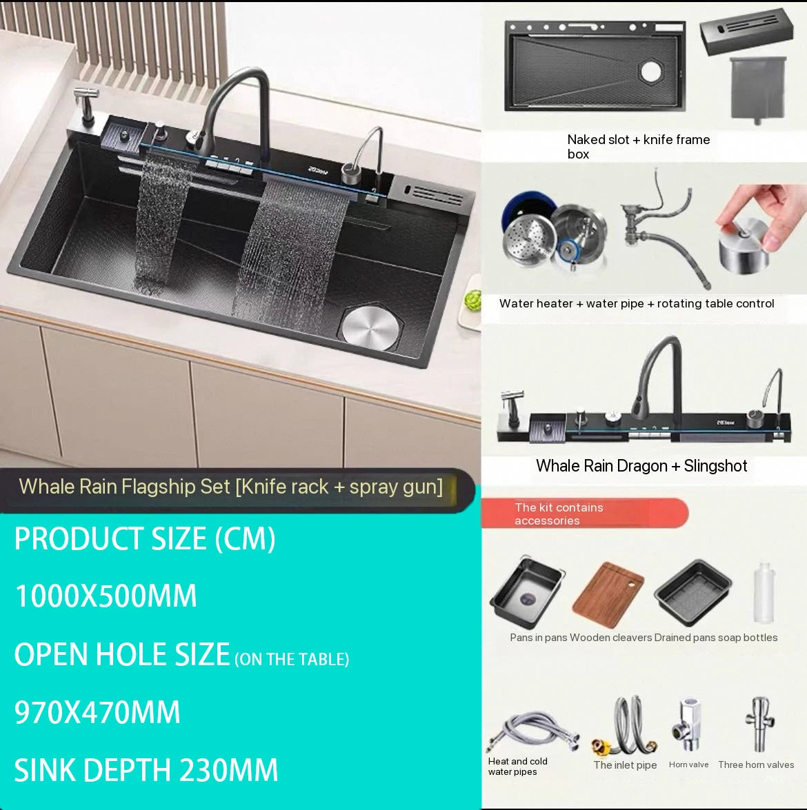 304 Stainless Steel Kitchen Sink Basin Thickened With One Slot
