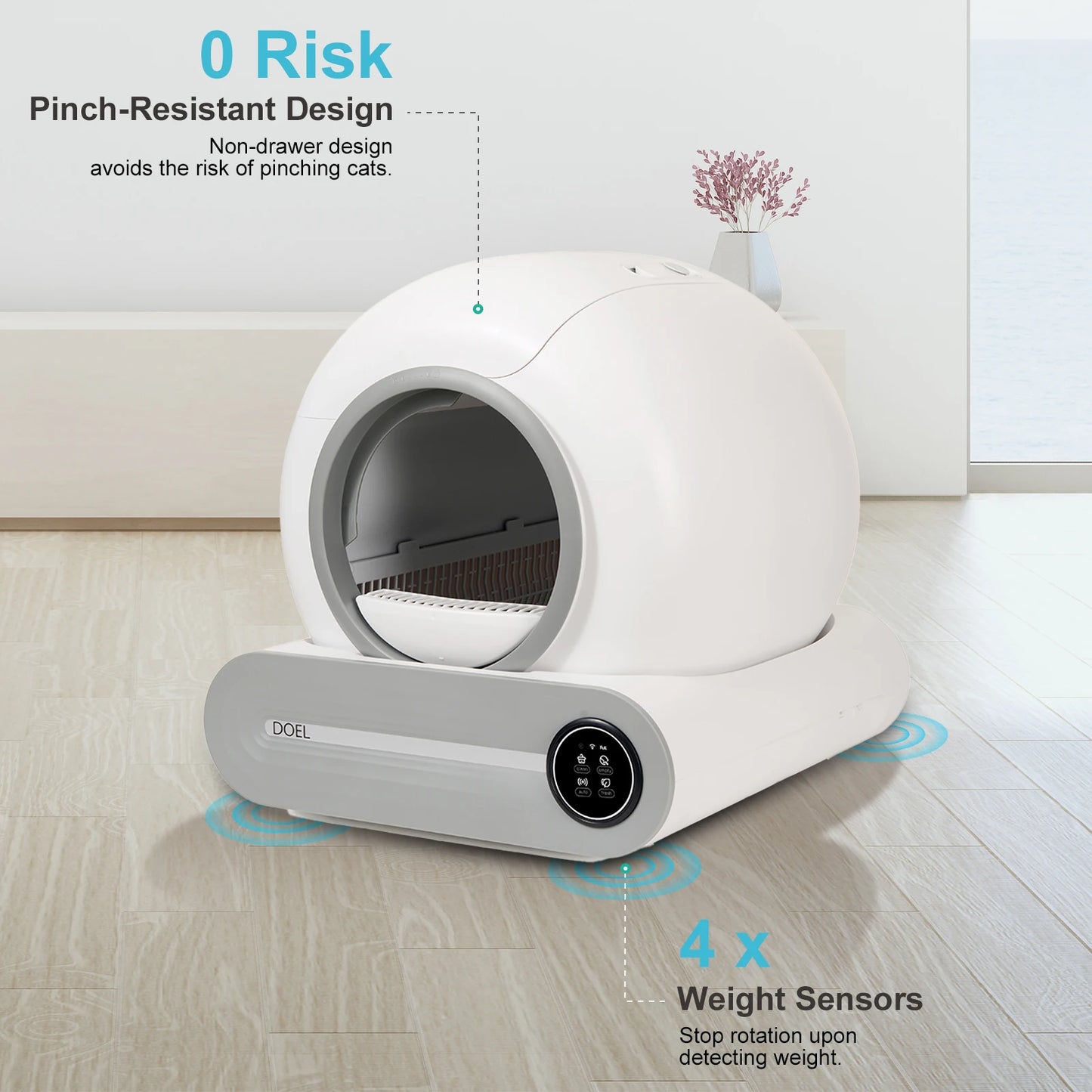 DOEL Smart Self Cleaning Cat Litter Box Automatic with App
