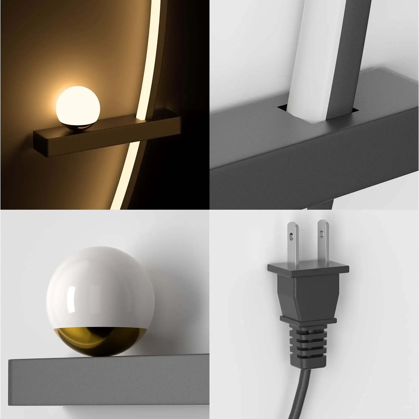 2-Pack Modern Arc LED Wall Sconce Set With Adjustable Arms