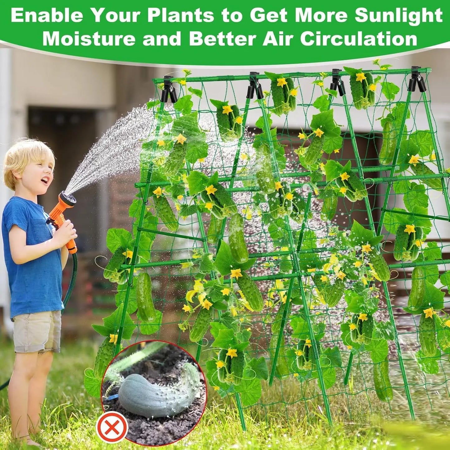 HiMISS Raised Bed Trellis A-Frame Garden Support Climbing Plants