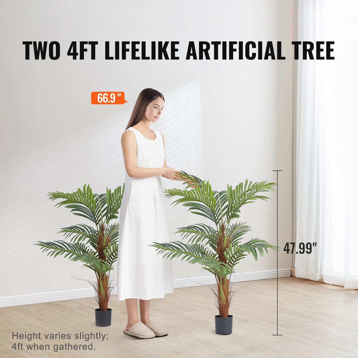 Artificial Palm Tree Faux Plant For Home Decor Low Maintenance