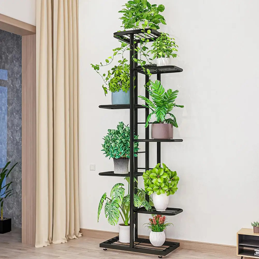 TWISTER.CK 8-Tier Metal Plant Stand Garden Display Rack