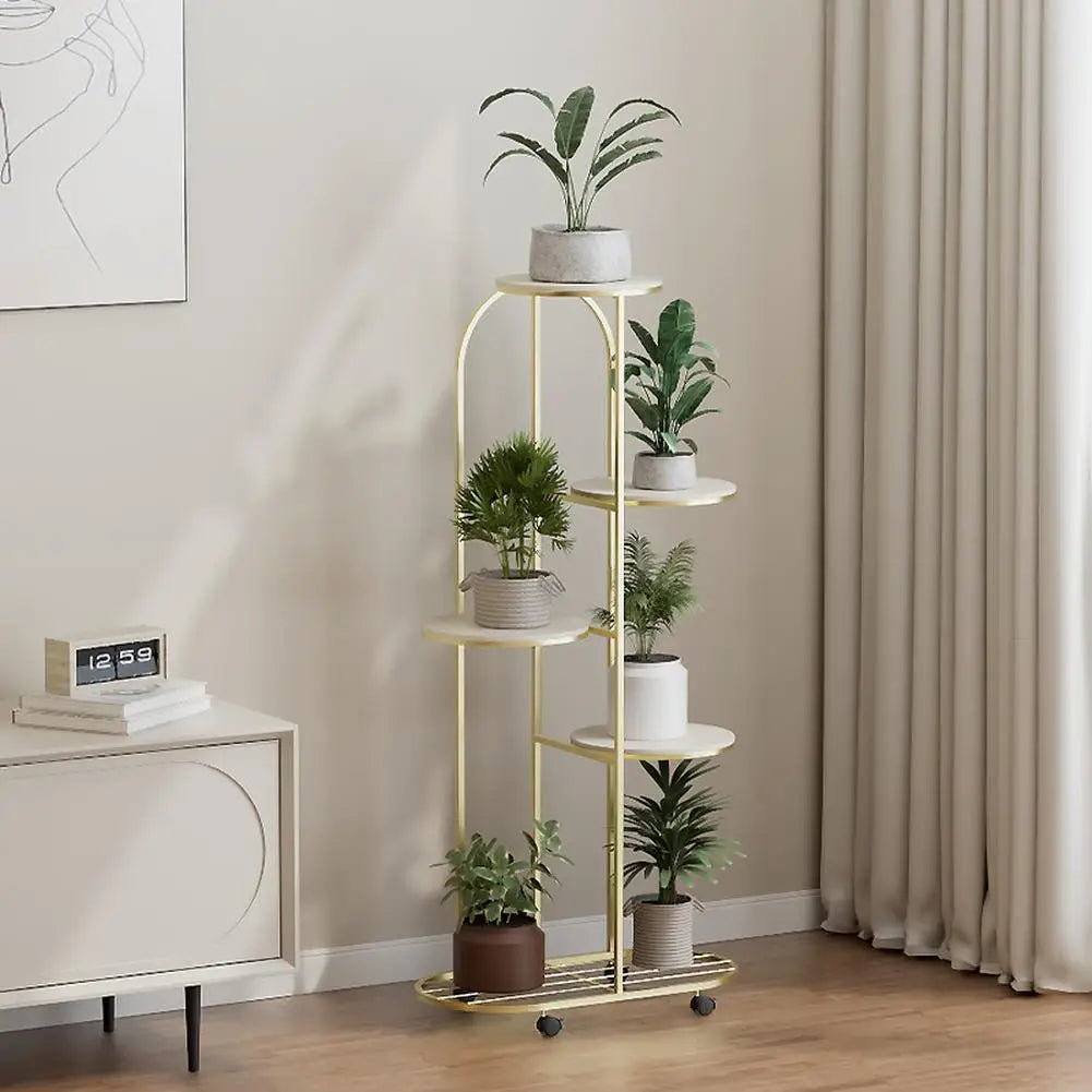 HiMIS 5 Tier Metal Plant Stand Indoor Outdoor Balcony Garden