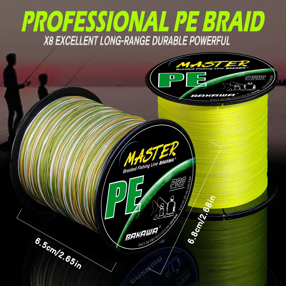 Bakawa X8 Braided Fishing Line Japan Weave For Saltwater