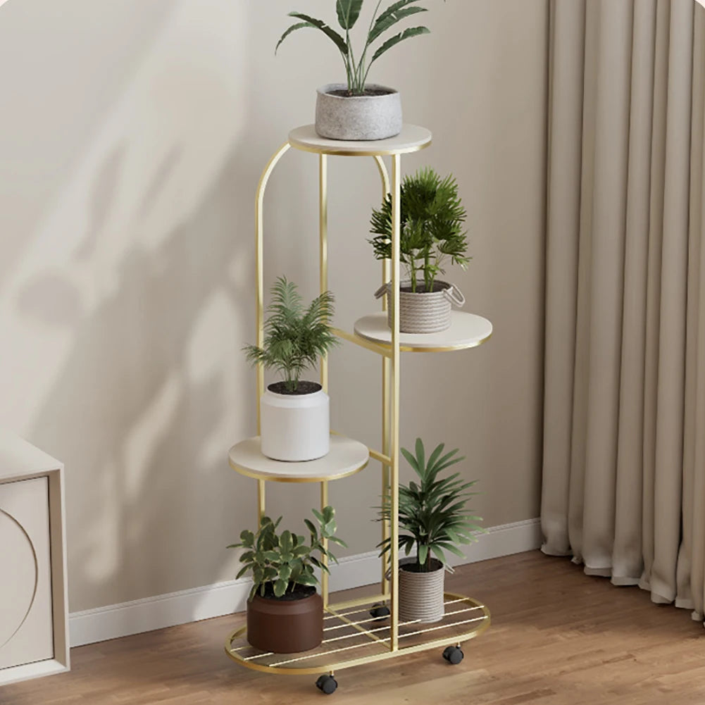 HiMIS 5 Tier Metal Plant Stand Indoor Outdoor Balcony Garden