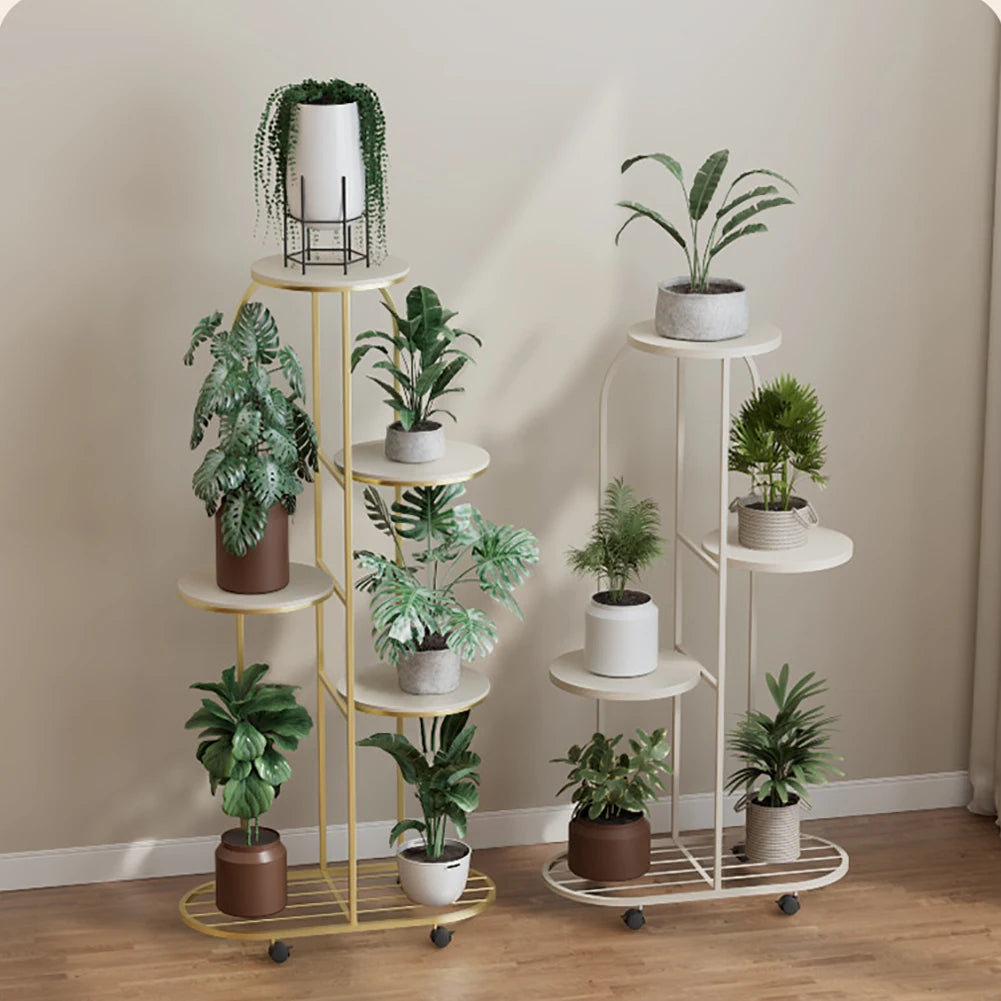 HiMIS 5 Tier Metal Plant Stand Indoor Outdoor Balcony Garden