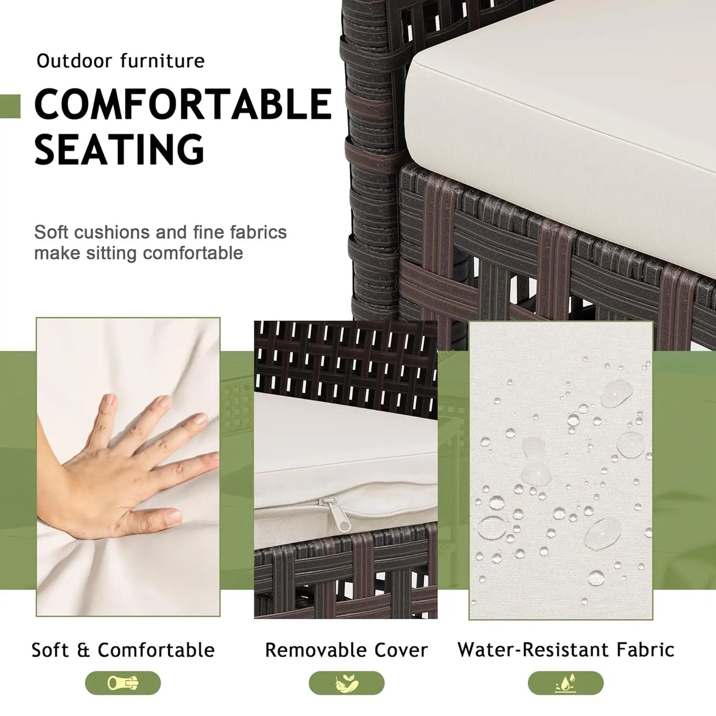 Outdoor 3 Piece Wicker Patio Furniture Set With Glass Table