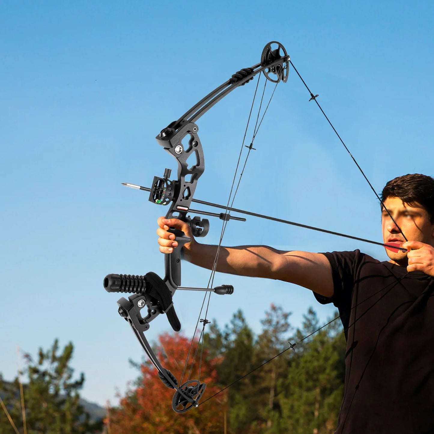 Right Handed Compound Bow Kit 12 Arrows 30 60Lbs Adjustable