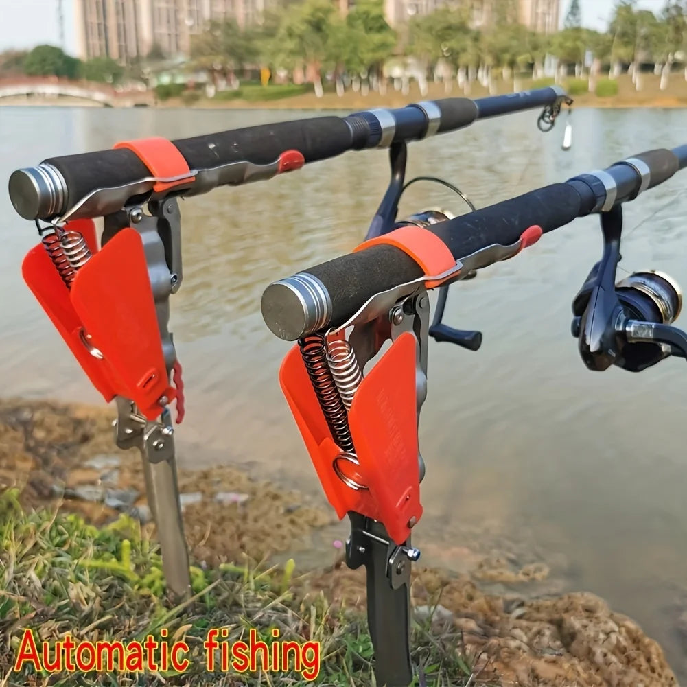 Automatic Spring Fishing Rod Holder Stainless Steel Auto Flip Hook
