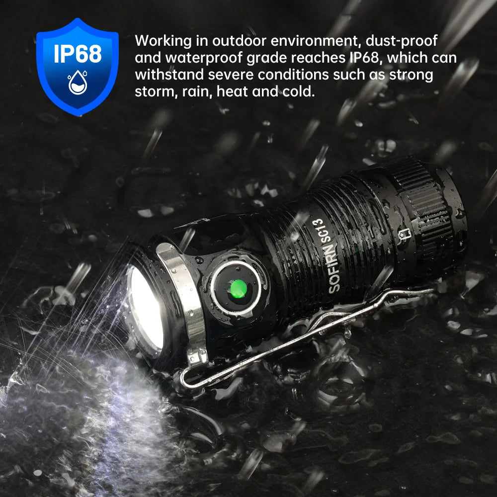 Sofirn Mini SC13 SST40 1300lm Tactical Rechargeable Flashlight