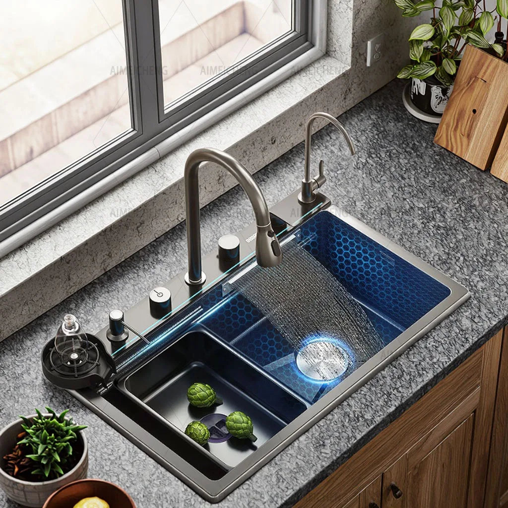 304 Stainless Steel Kitchen Sink Basin Thickened With One Slot