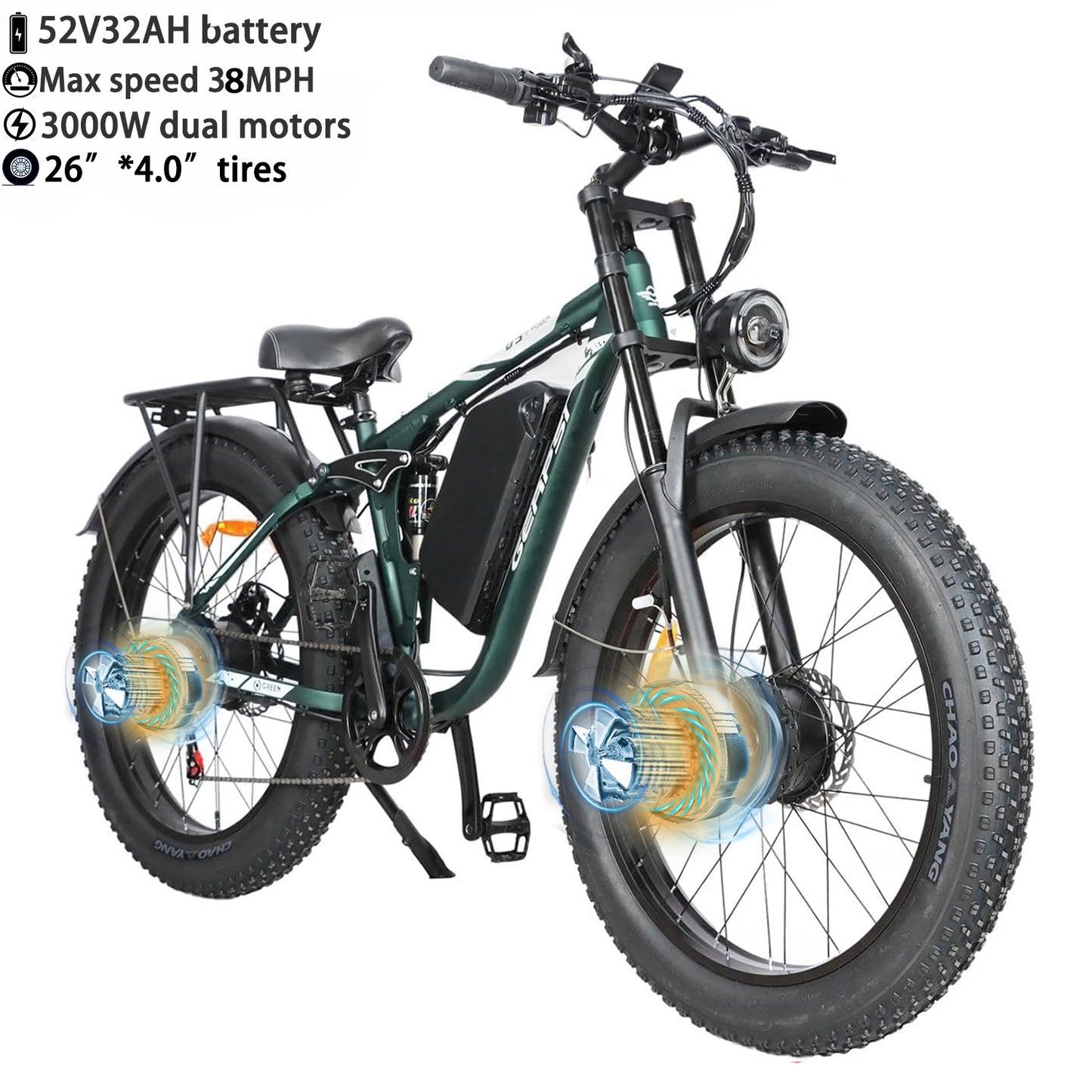 Baolujie Peak Dual Motor Electric Bicycle 3000W 5000W 48V