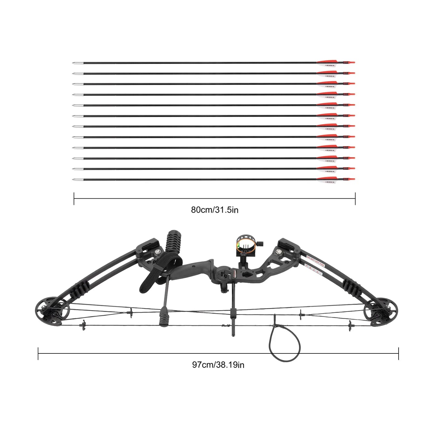 Right Handed Compound Bow Kit 12 Arrows 30 60Lbs Adjustable