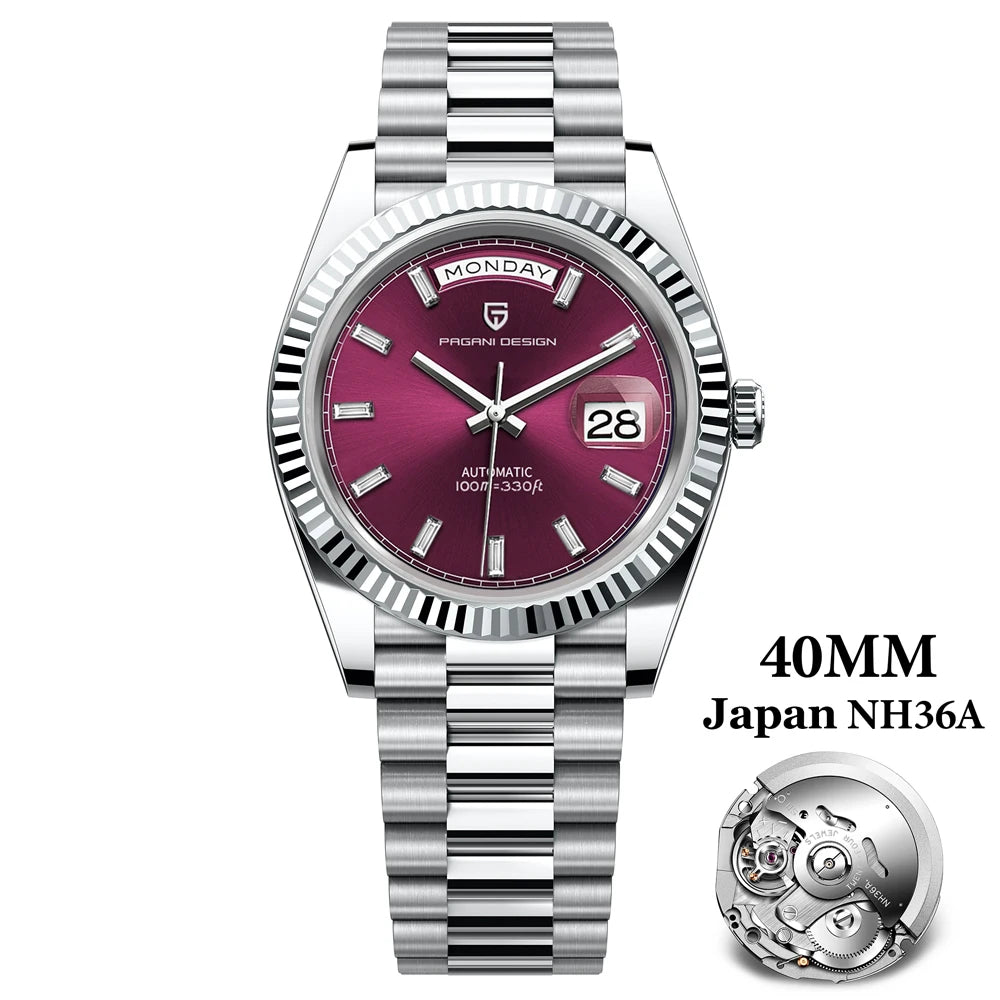 PAGANI DESIGN DD40 Luxury Automatic Mens Watch NH36A Sapphire Crystal