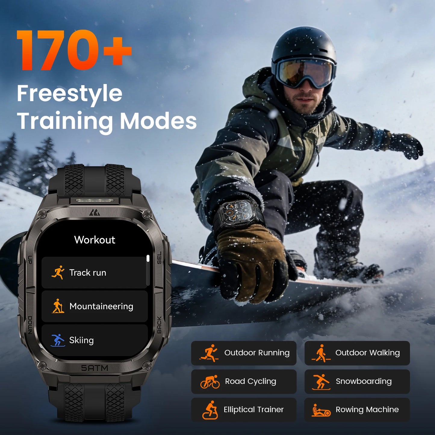 KOSPET Tank M4C Rugged Smartwatch For Men Military Grade GPS