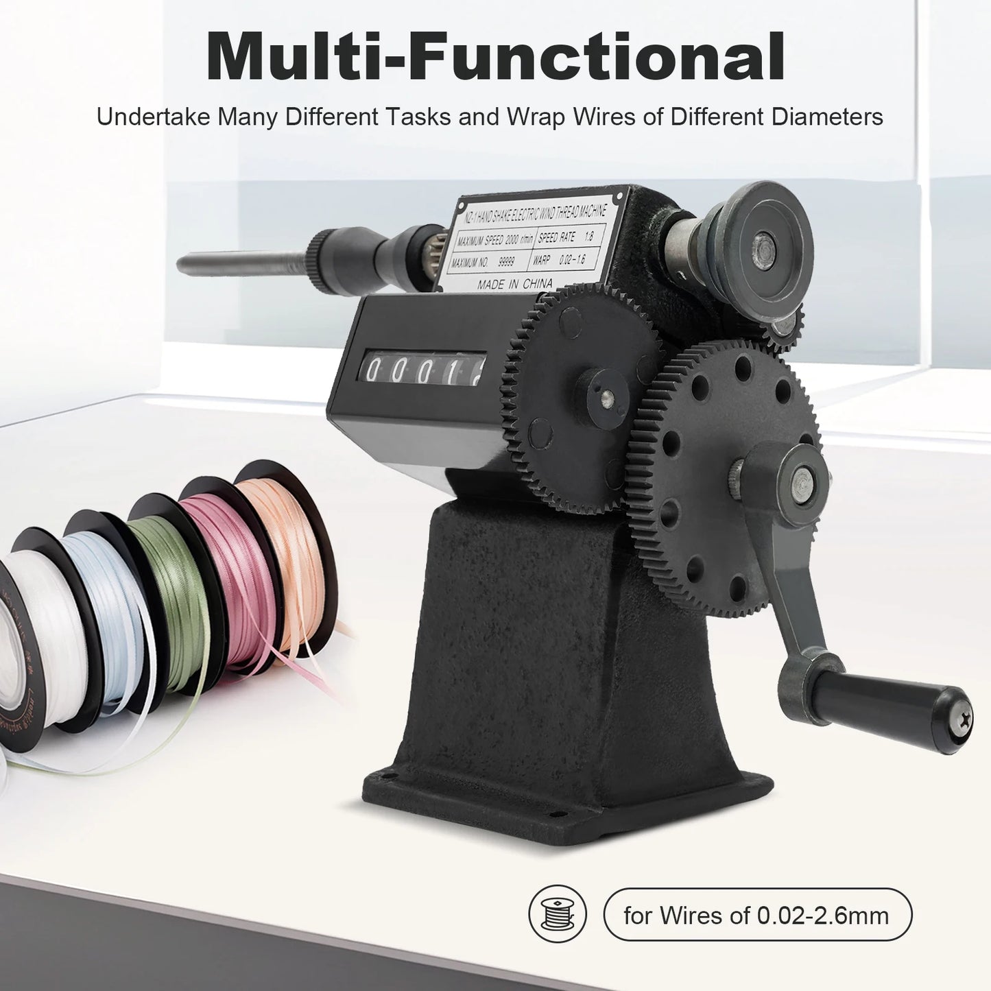 Fishing Line Spooler With Counting Machine For Accurate Spooling