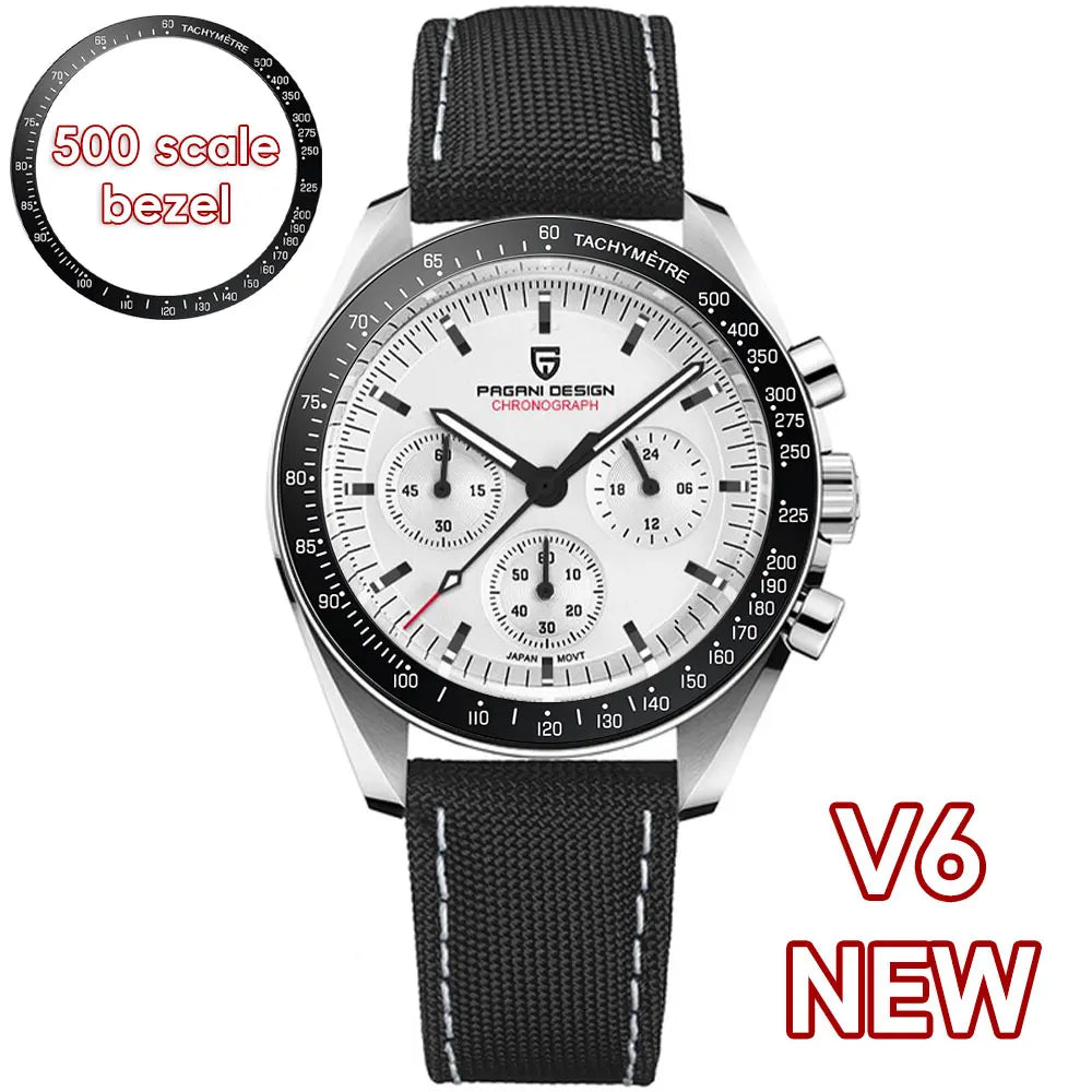PAGANI DESIGN Saturn Mens Quartz Chronograph Watch AR Sapphire Crystal