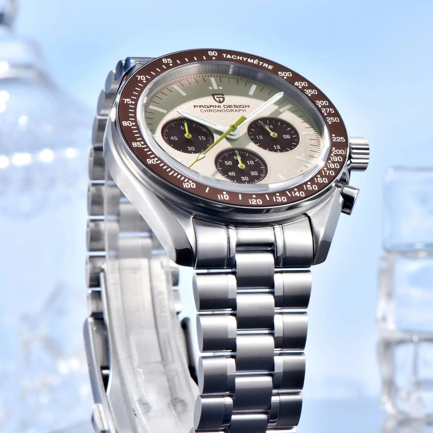 PAGANI DESIGN Saturn Mens Quartz Chronograph Watch AR Sapphire Crystal