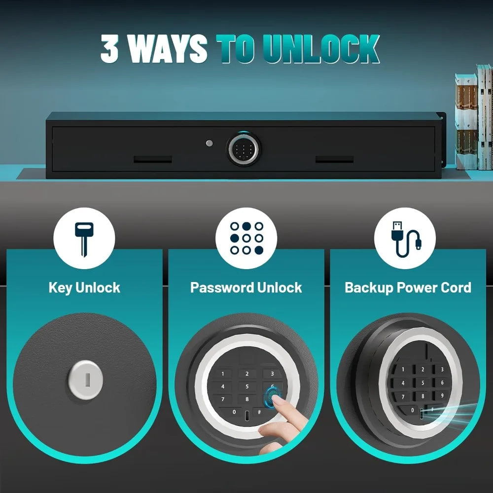 Under Bed Gun Safe for Rifles and Pistols With Digital Panel Lock Alarm