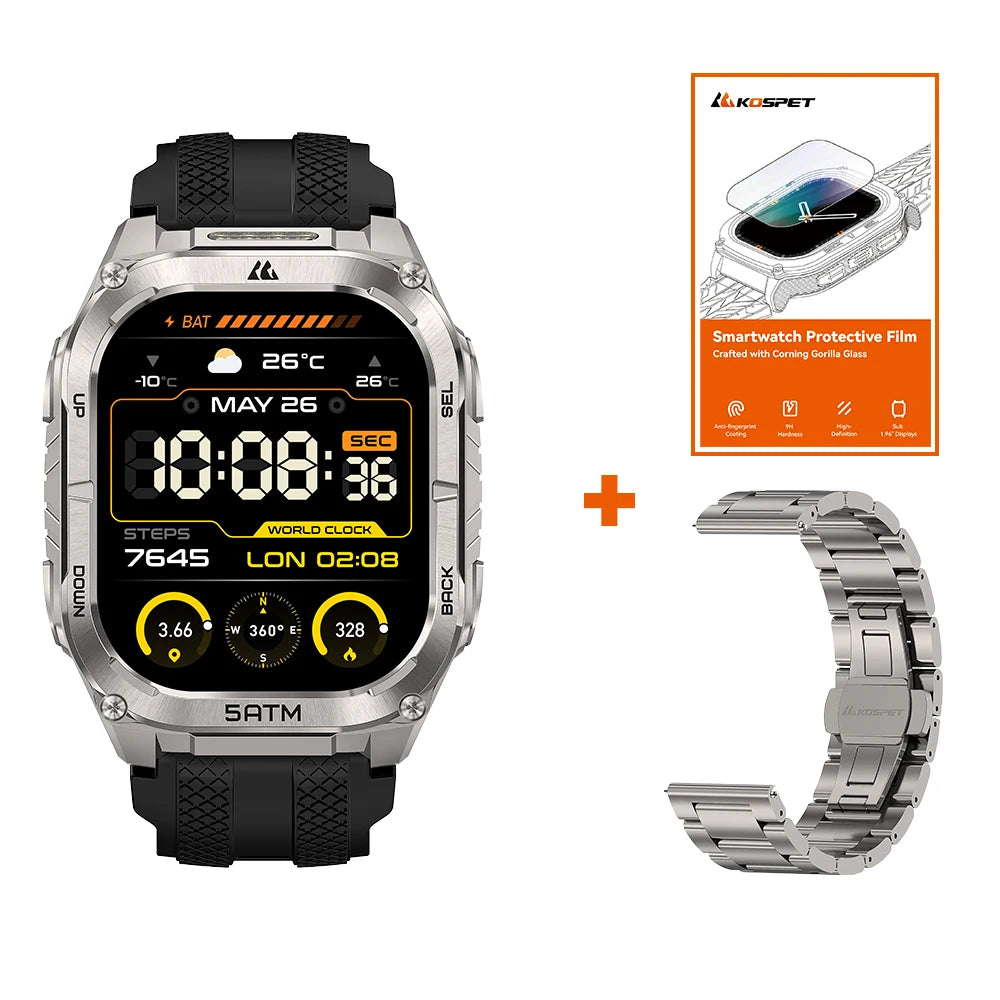 KOSPET Tank M4C Rugged Smartwatch For Men Military Grade GPS