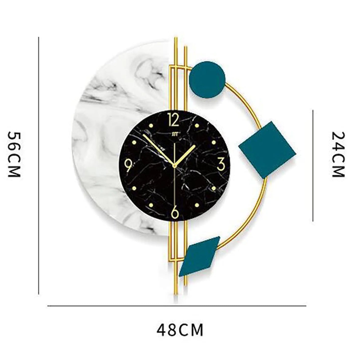 Marble Wall Clock Nordic Style Luxury Silent Battery Operated Mid Century
