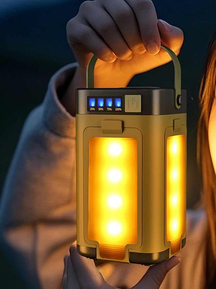APWIKOGER Rechargeable Lantern Power Bank Solar Camping Lantern Flashlight