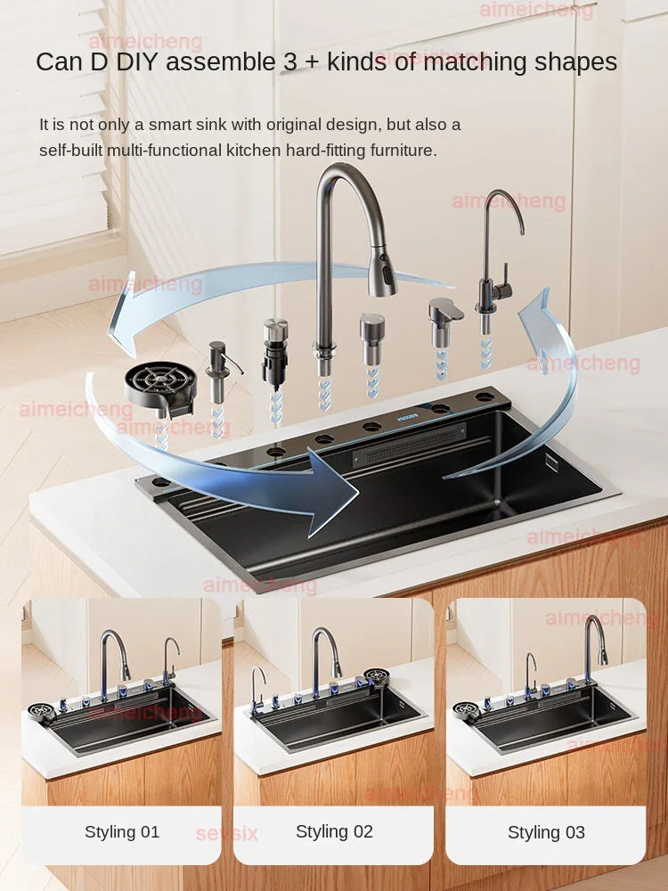 304 Stainless Steel Kitchen Sink Basin Thickened With One Slot