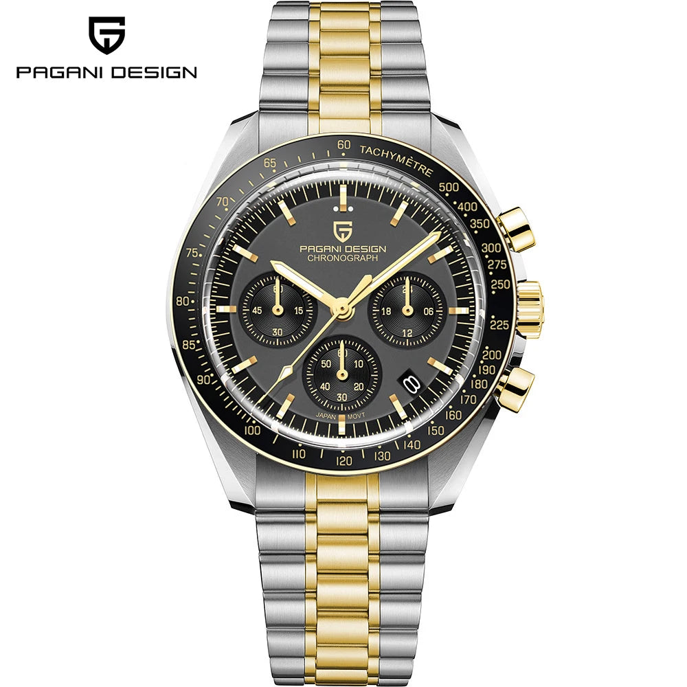 PAGANI DESIGN Saturn Mens Quartz Chronograph Watch AR Sapphire Crystal