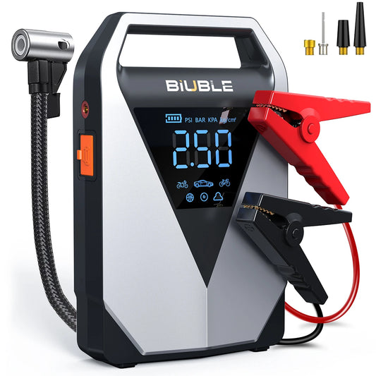 BIUBLE 4 In 1 Car Jump Starter Air Pump 12000mAhBattery