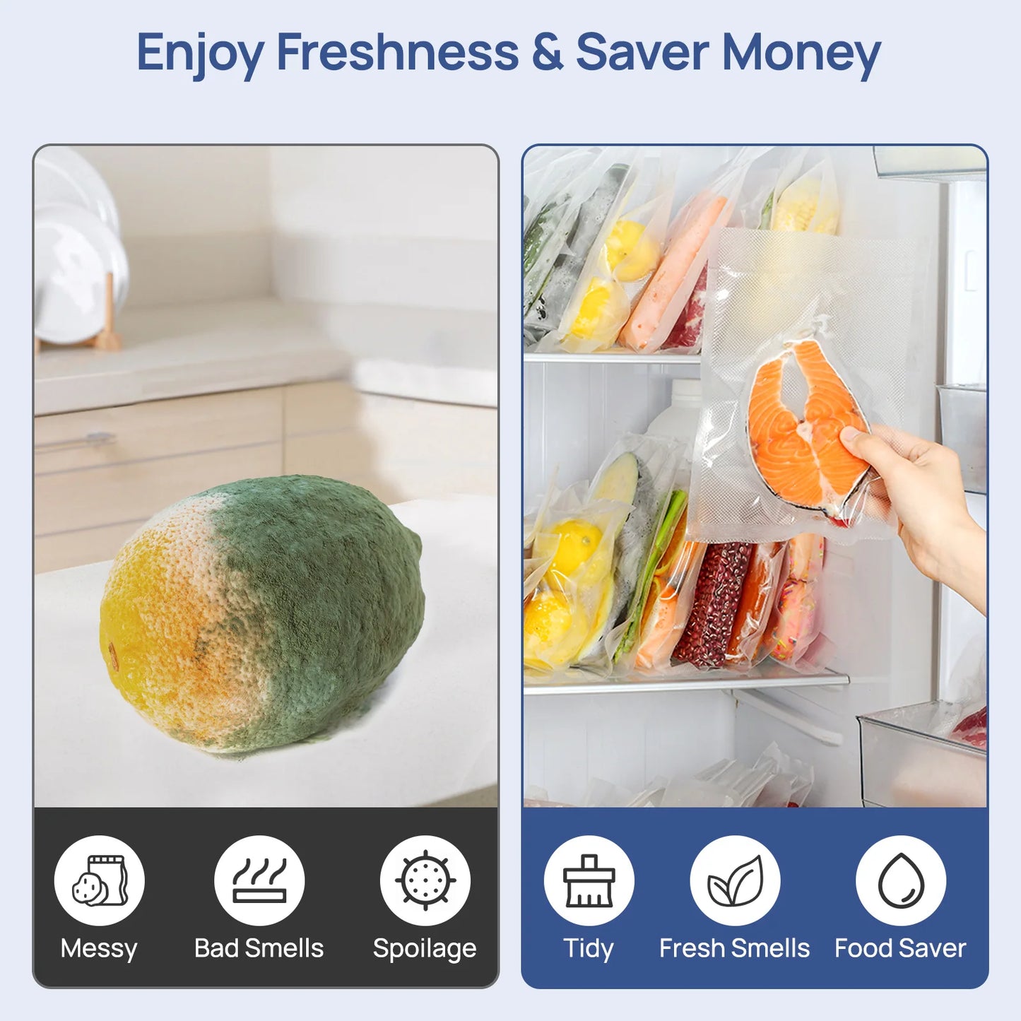 SEATAO VH5156 Vacuum Sealer With Built In Storage And Cutting