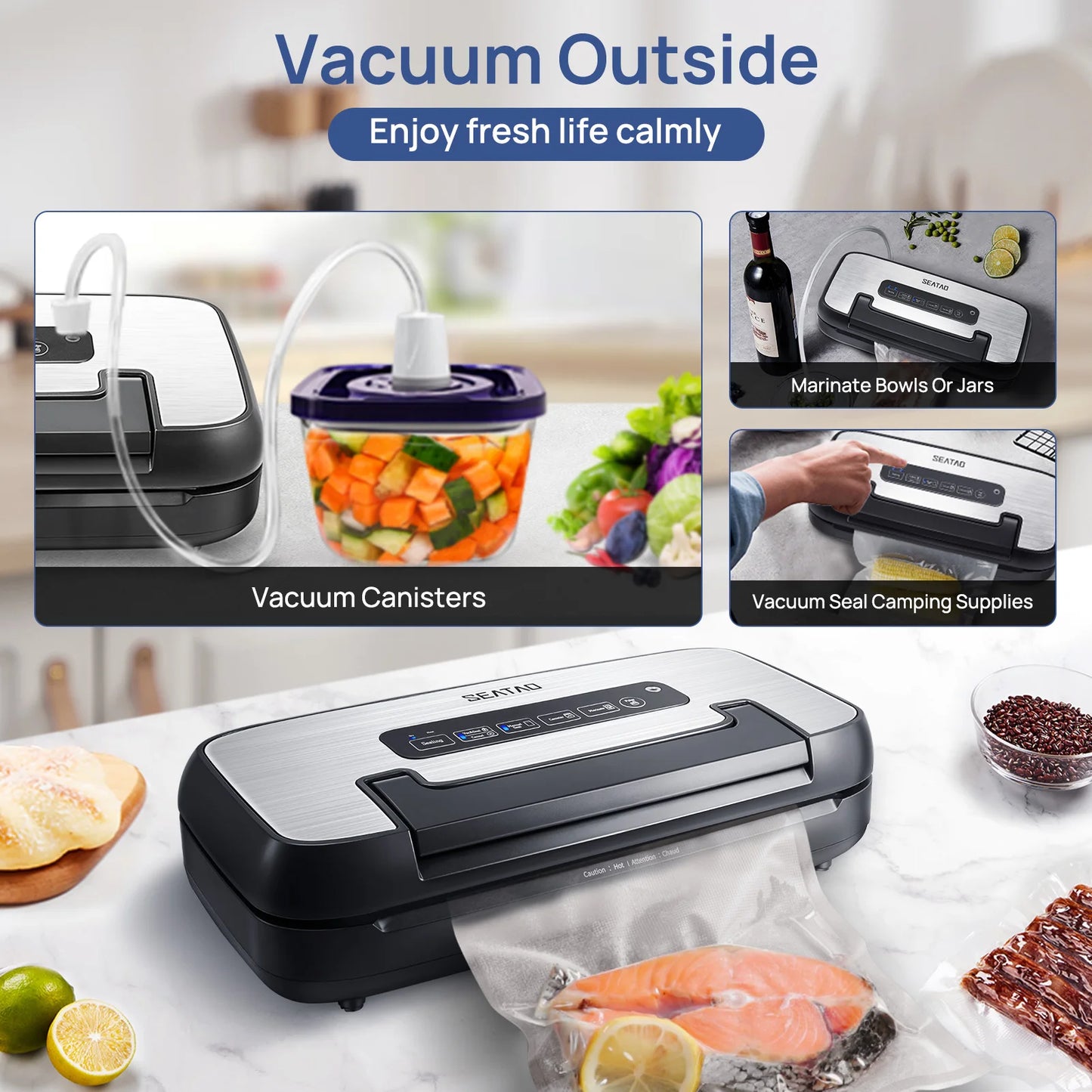 SEATAO VH5156 Vacuum Sealer With Built In Storage And Cutting