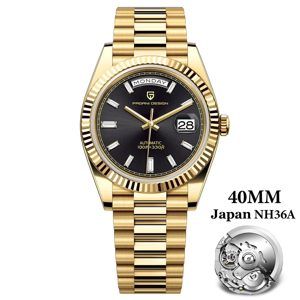 PAGANI DESIGN DD40 Luxury Automatic Mens Watch NH36A Sapphire Crystal