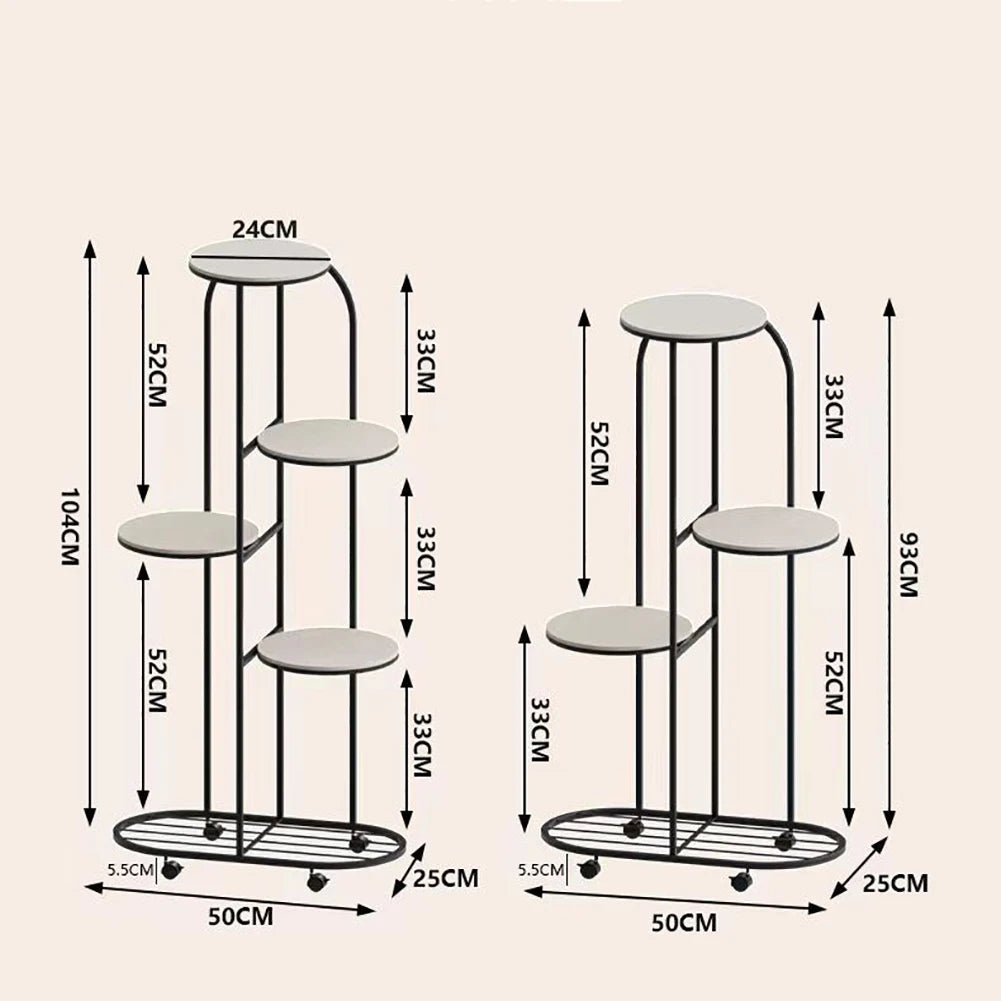HiMIS 5 Tier Metal Plant Stand Indoor Outdoor Balcony Garden