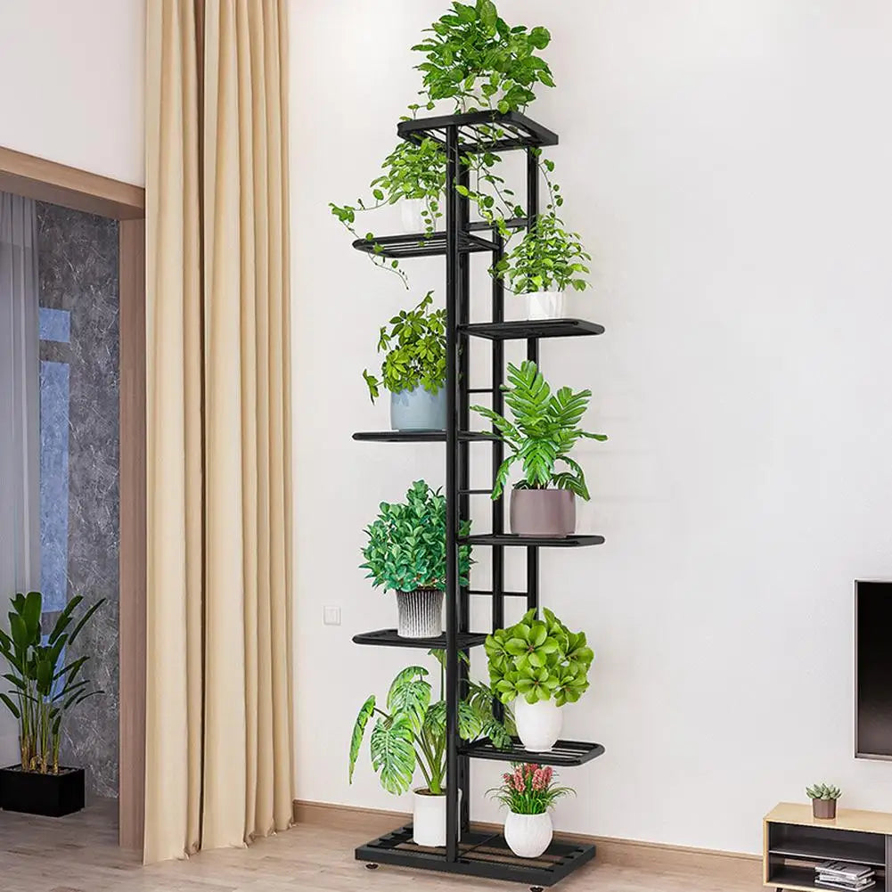 TWISTER.CK 8-Tier Metal Plant Stand Garden Display Rack