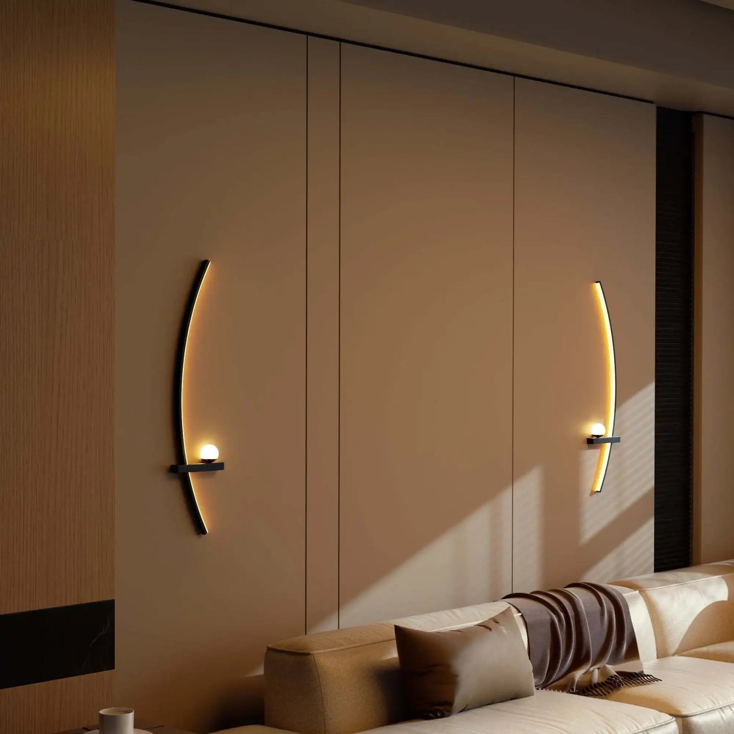 2-Pack Modern Arc LED Wall Sconce Set With Adjustable Arms
