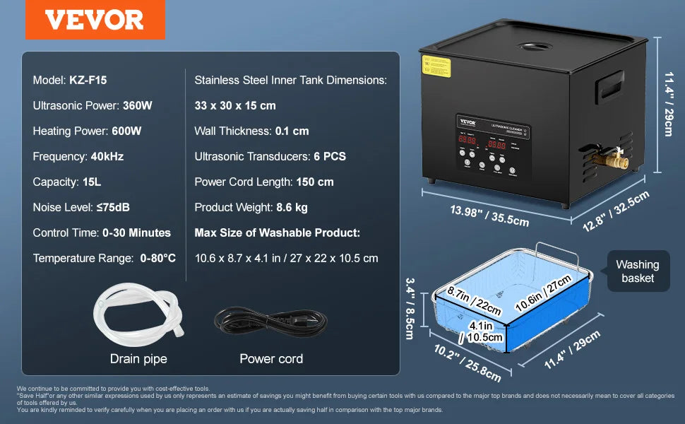 SucceBuy Ultrasonic Cleaner For Dishes With Timer Home Kitchen