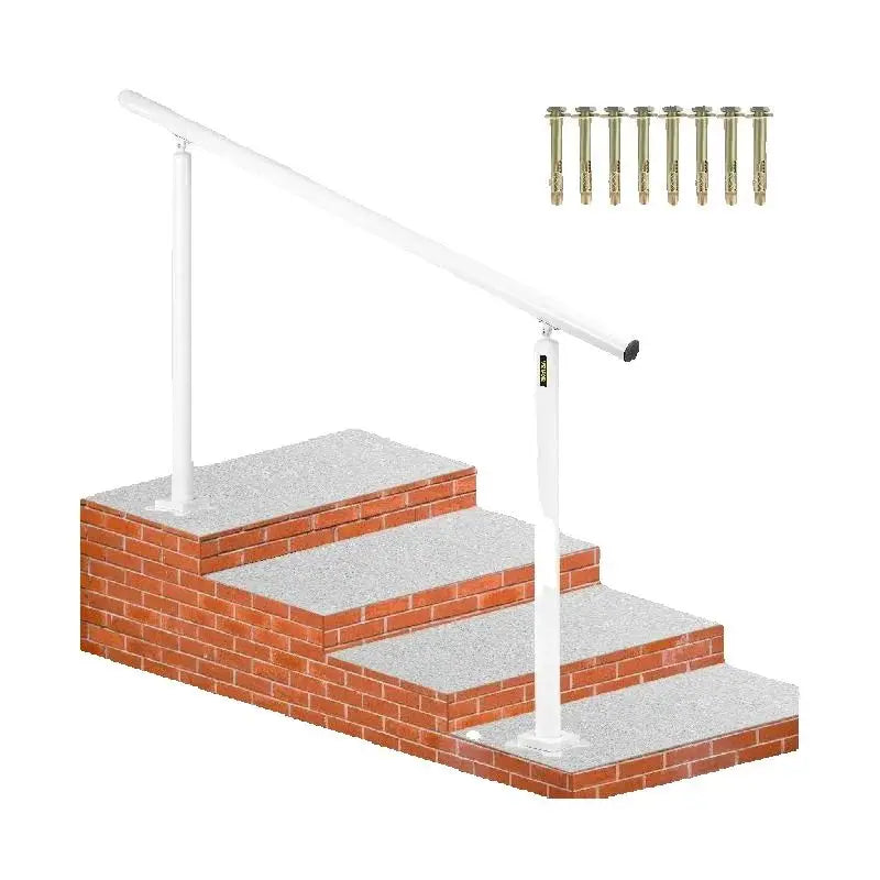 SucceBuy Outdoor Aluminum Stair Handrail Kit Fits 0 5 Steps