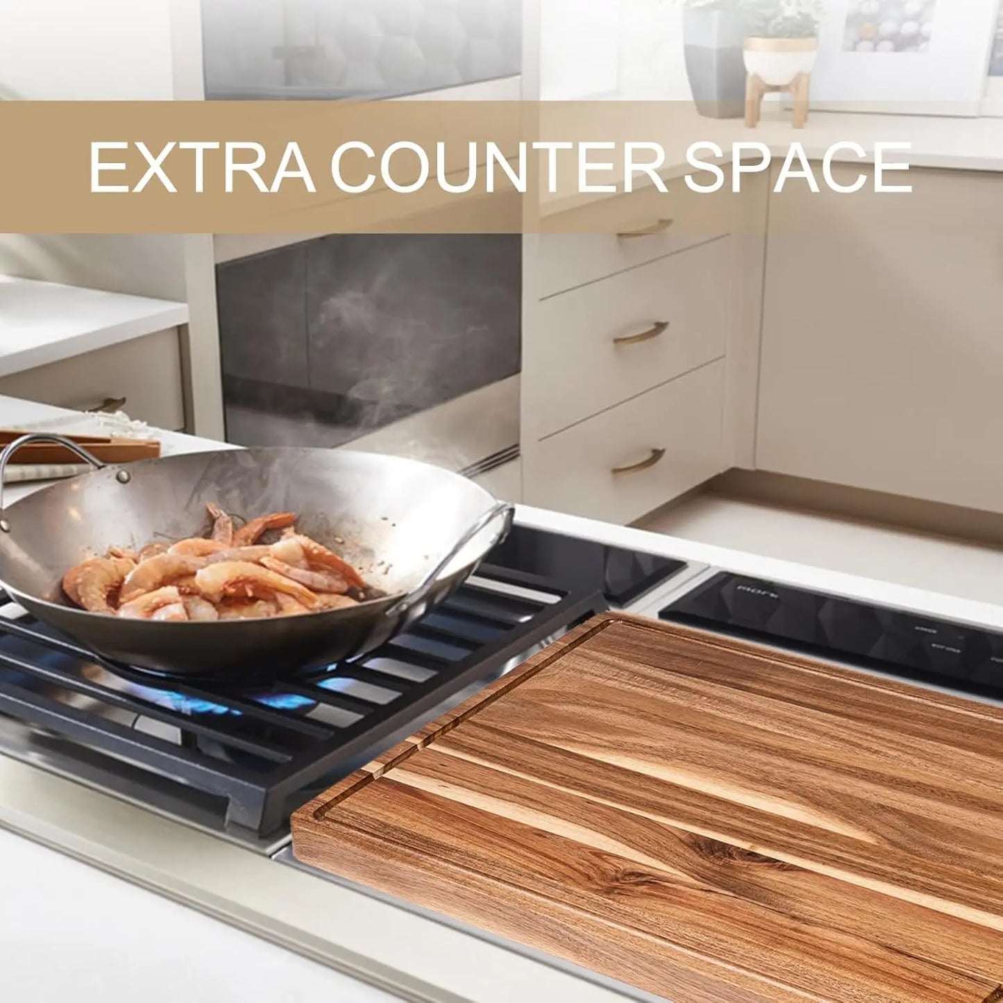 TWISTER CK Wood Cutting Board with Juice Groove for Kitchen