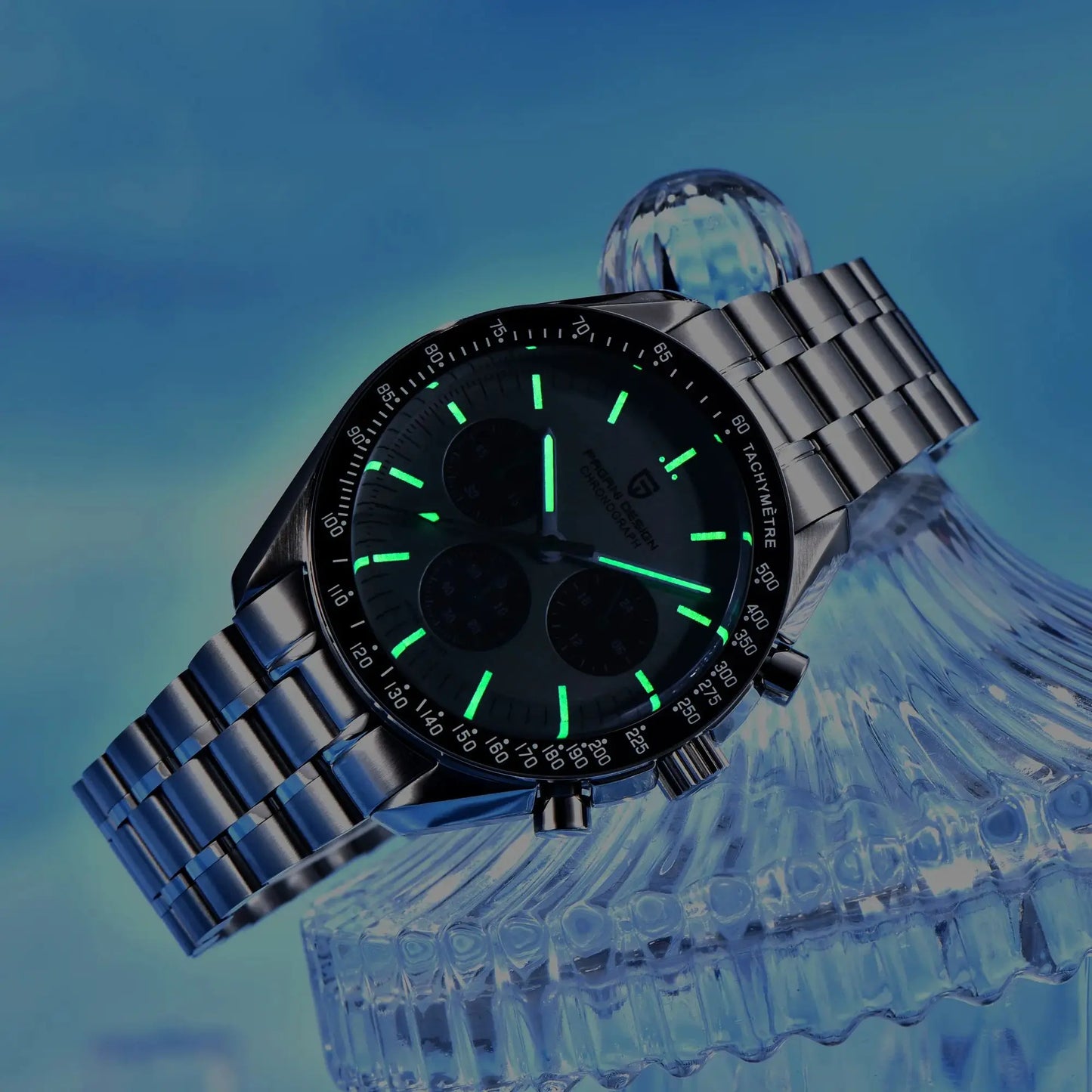 PAGANI DESIGN Saturn Mens Quartz Chronograph Watch AR Sapphire Crystal