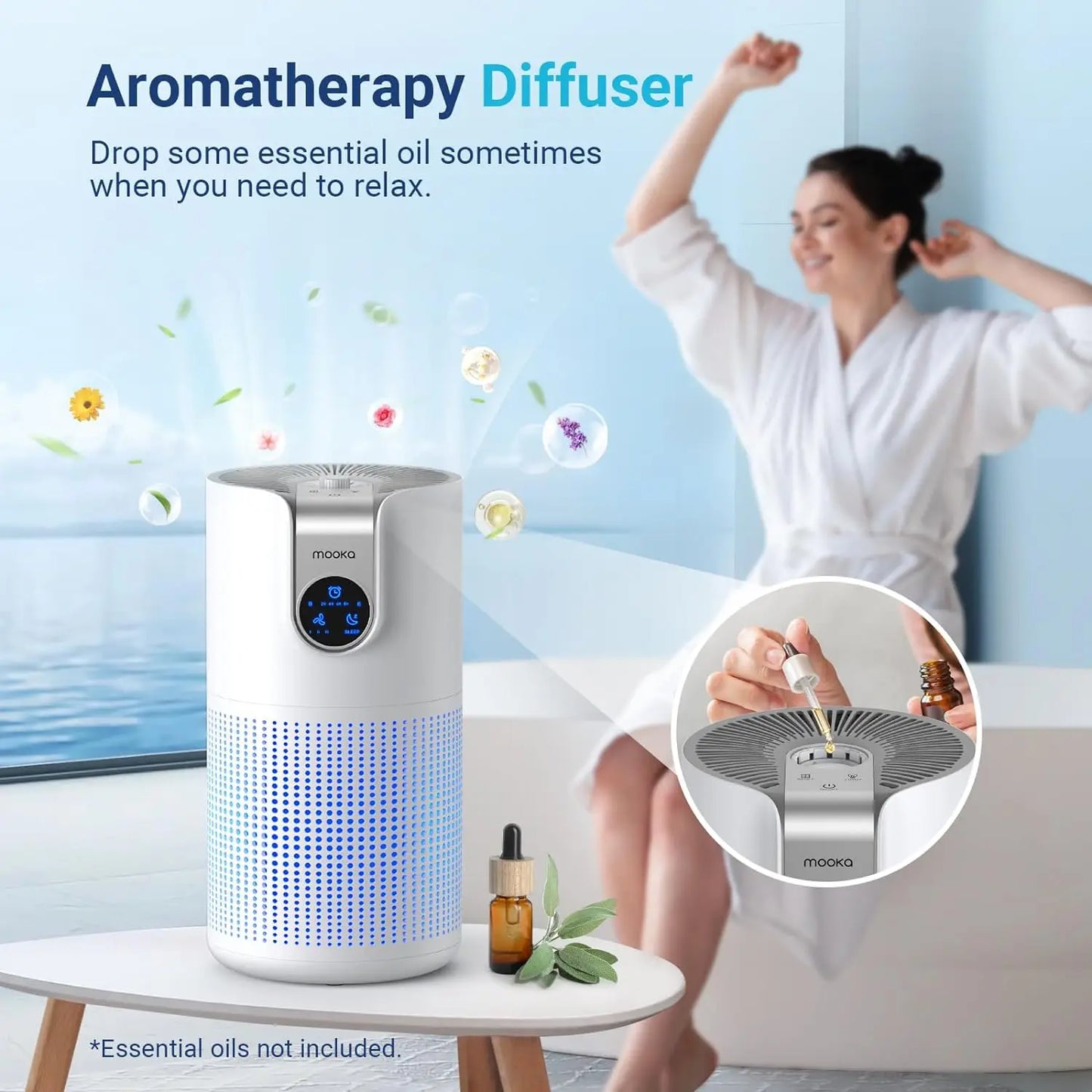 MOOKA M03 HEPA Air Purifier With Aromatherapy For Home Use