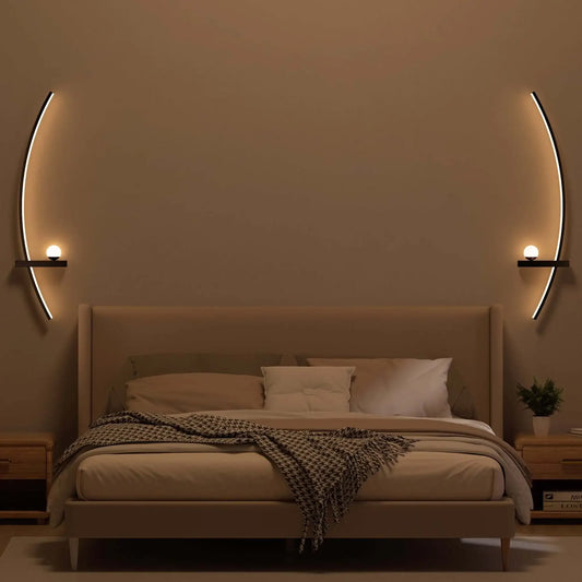 2-Pack Modern Arc LED Wall Sconce Set With Adjustable Arms