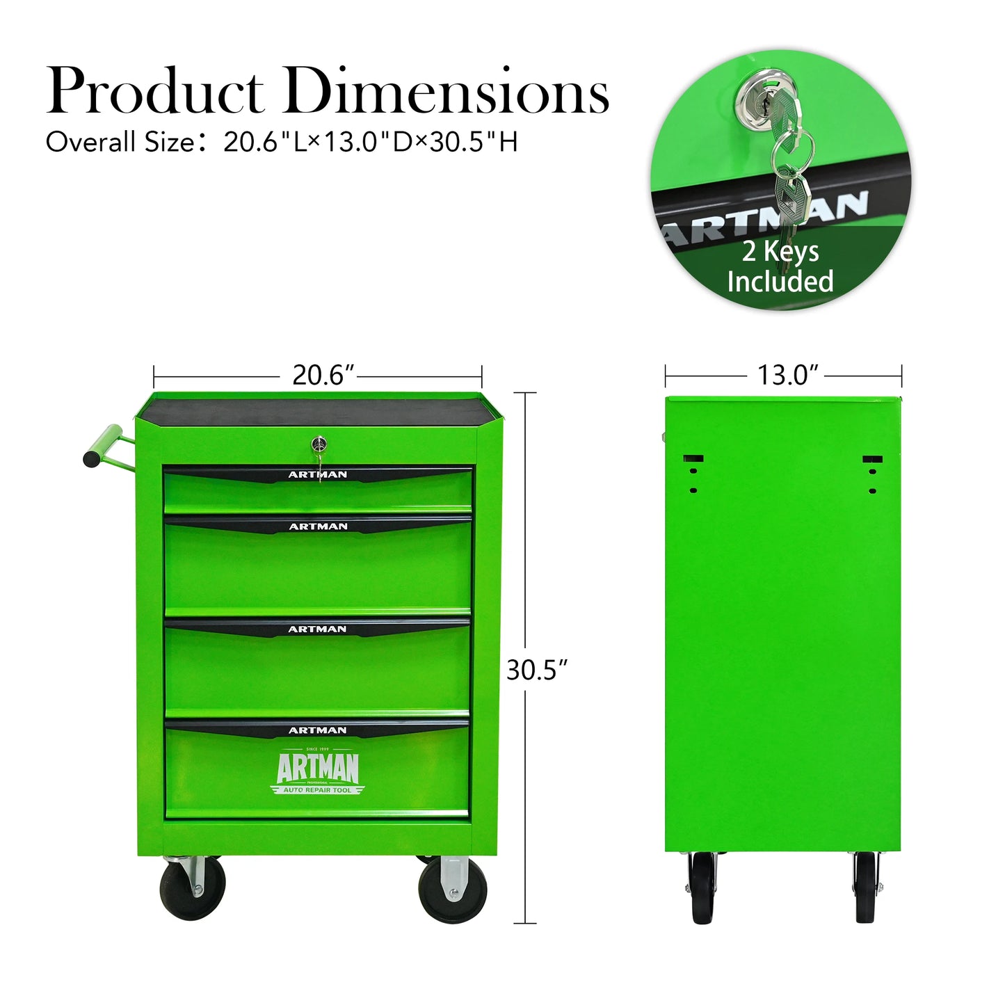 ARTMAN Rolling 7-Drawer Tool Chest Cabinet With Ball Bearing Slides