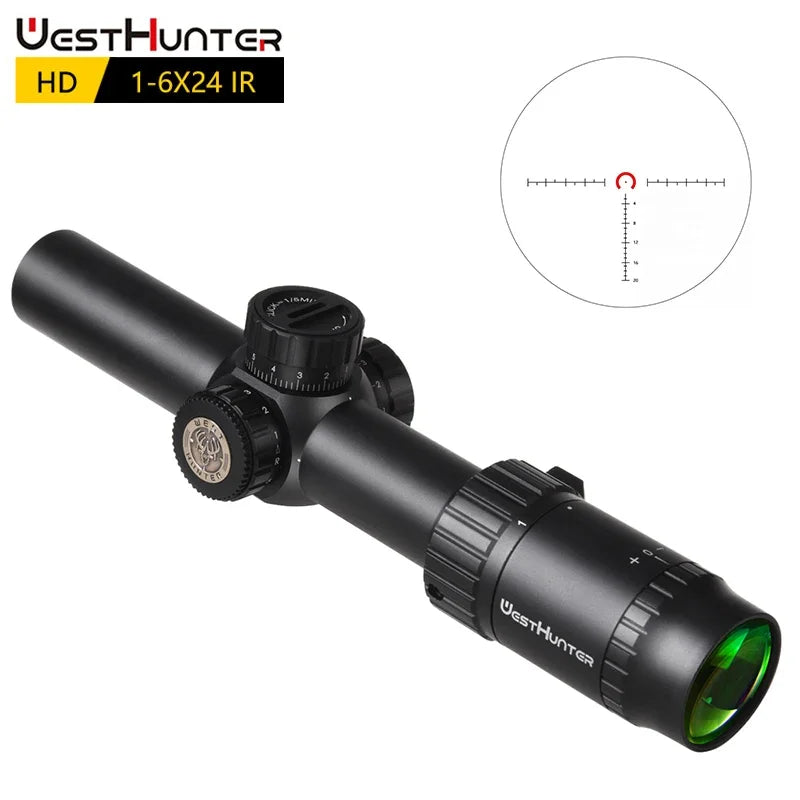 WestHunter HD 1-6x24 IR LPVO Riflescope With Red Green Illumination