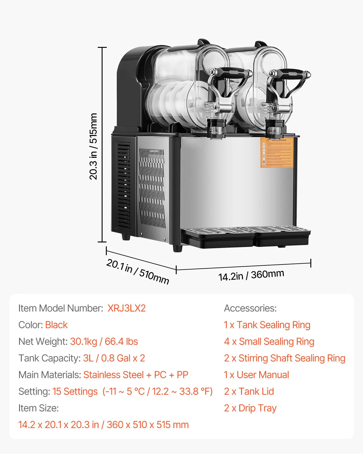 SucceBuy Commercial Slushy Machine For Parties And Restaurants