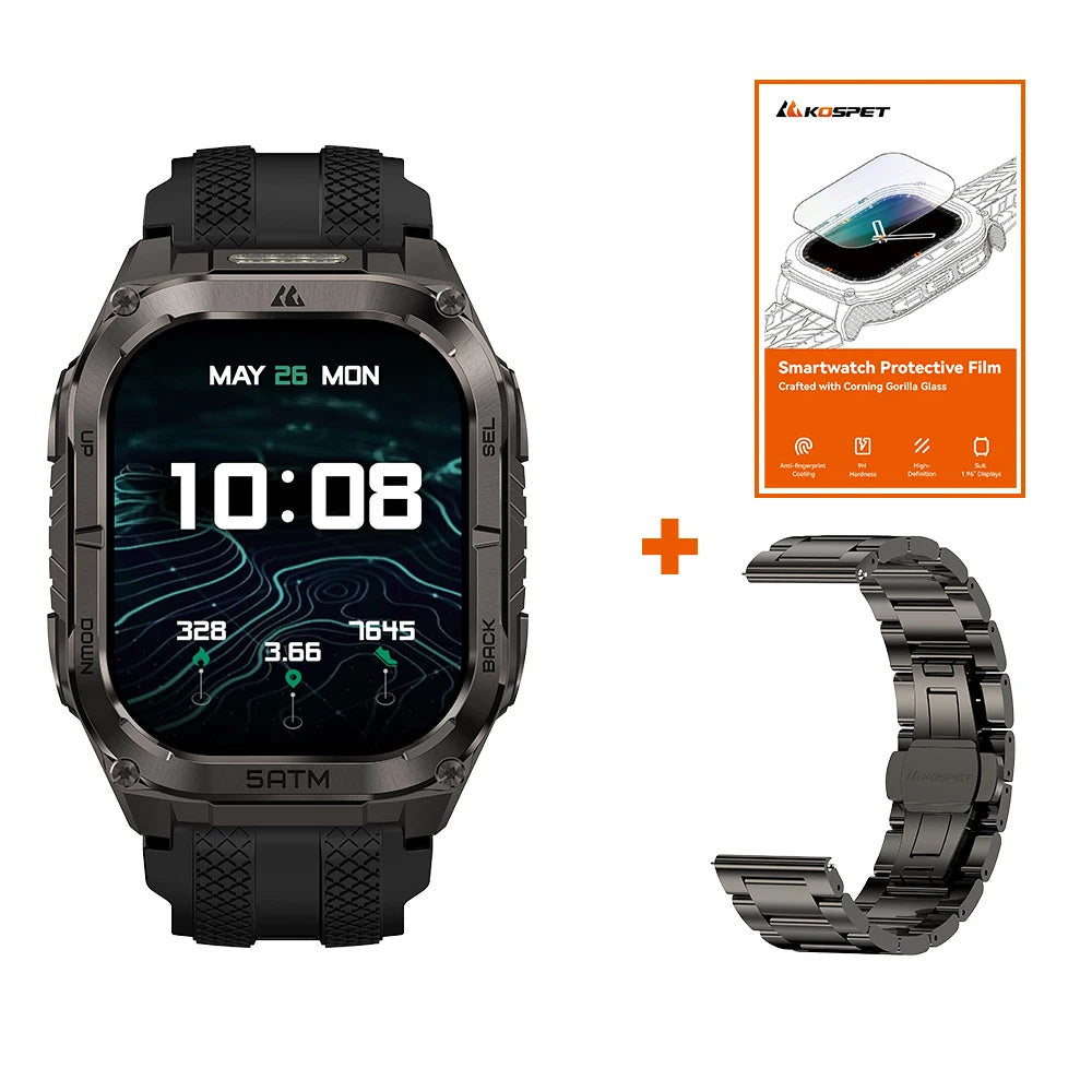 KOSPET Tank M4C Rugged Smartwatch For Men Military Grade GPS