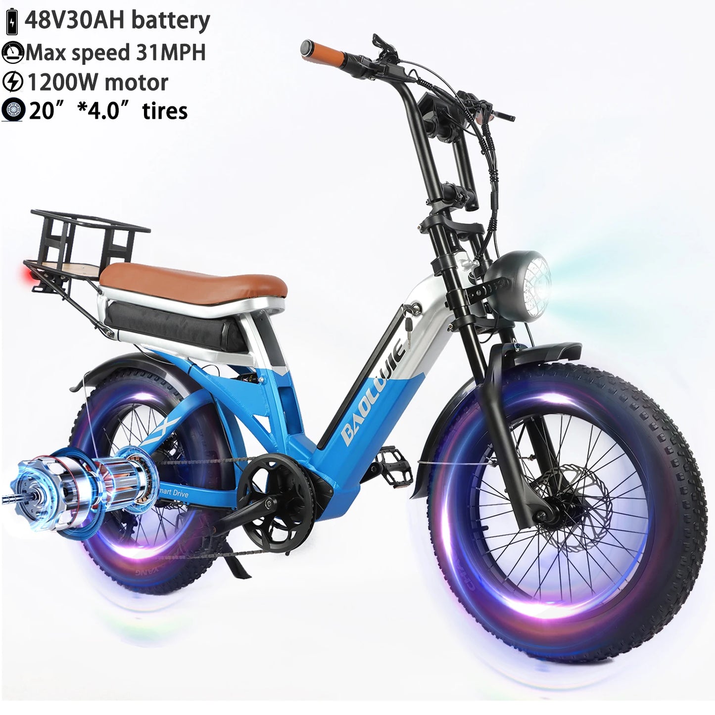 Baolujie Peak Dual Motor Electric Bicycle 3000W 5000W 48V